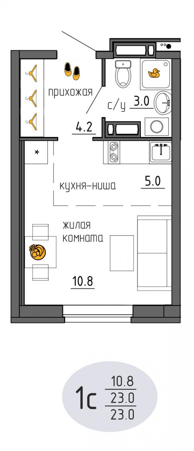 Пермь, г. Пермь, ул. Ижевская, 38 | Квартира-студия, 23 м2, 5 этаж